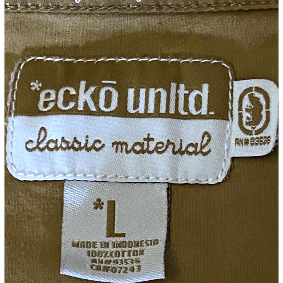 Ecko Mens L Earth Tone Plaid Cranberry Stripe Button Front Short Sleeve Shirt - Picture 10 of 10